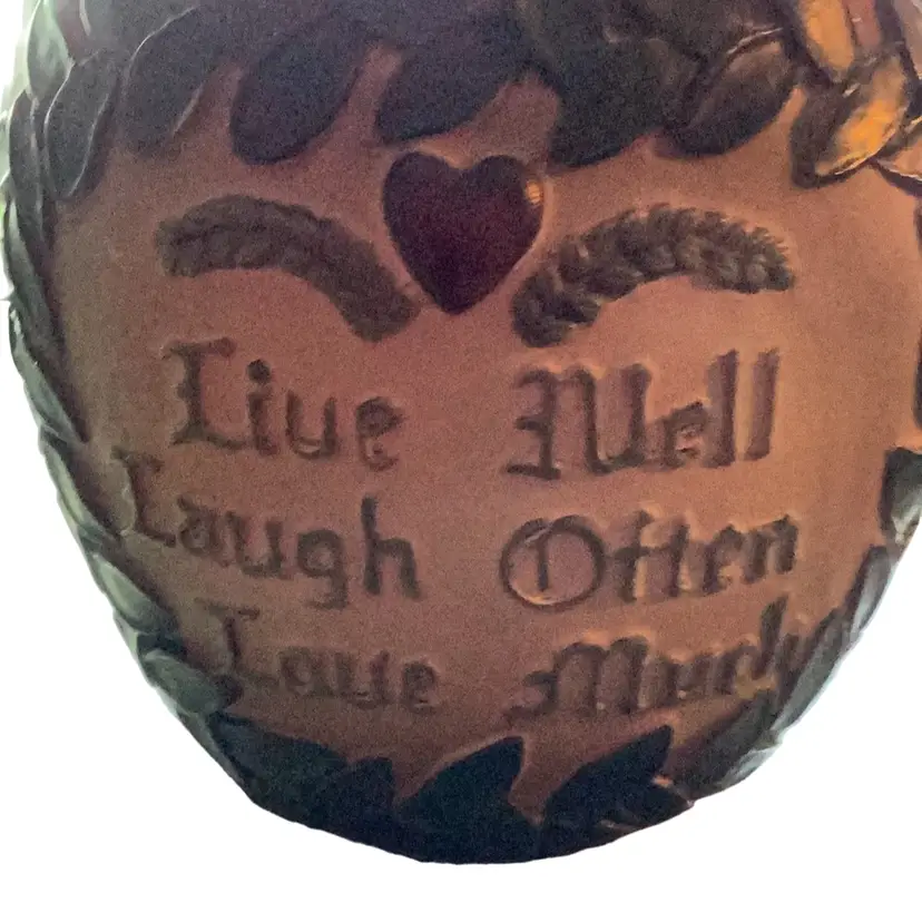 Live Well, Laugh Often, Love Much Apple Resin Votive Candle Holder