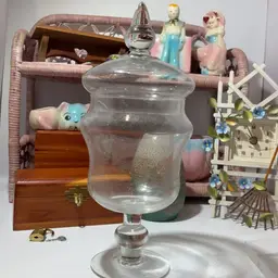 Clear Glass Apothecary Lidded Jar 12.5”