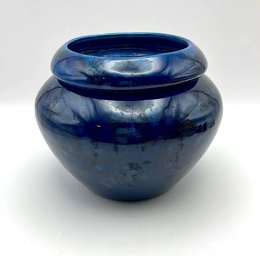 Vintage, Blue, 2 pc, Ceramic African Violet Pot, Mftr. “The Violet Pot c 1997”