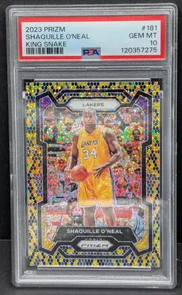 Shaquille O'Neal 2023-24 Panini Prizm King Snake PSA 10 Los Angeles Lakers #181