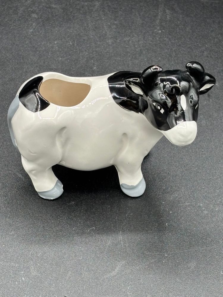 Planter - black & white cow