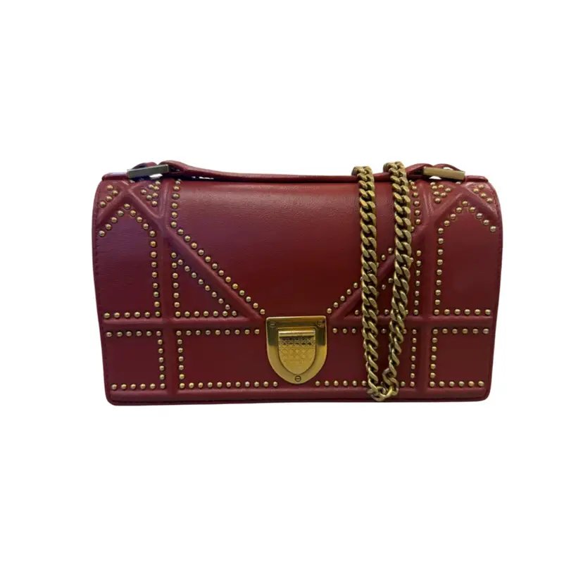 Dior Red Studded Diorama Crossbody