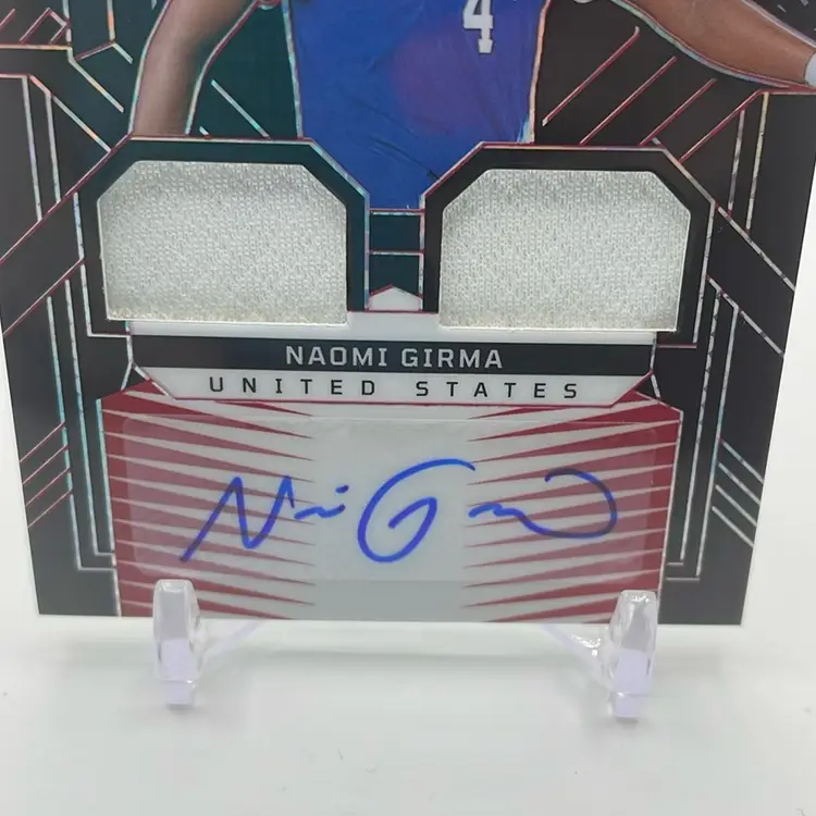 Naomi Girma- USWNT - 2024-25 Obsidian - Dual Jersey Ink - Red pulsar Auto /22 - Soccer Card