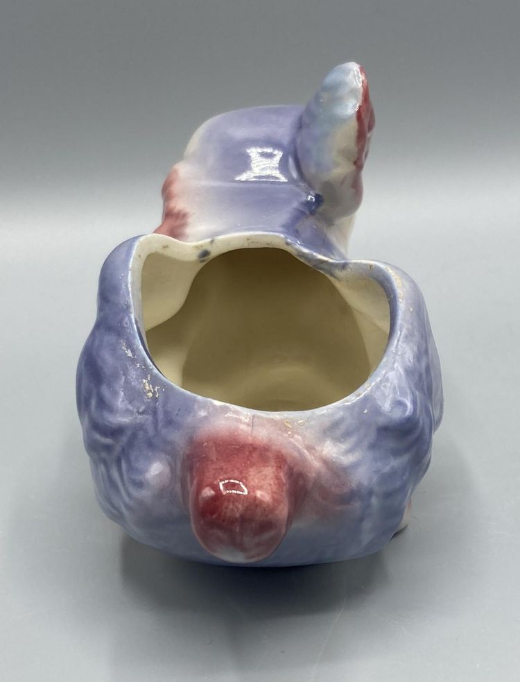 Running Puppy Dog Planter Vase Figurine Flapping Ears Purple & Pink Kitschy - Vintage