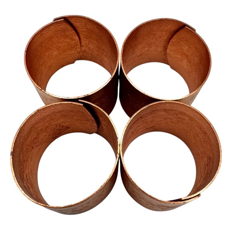 Set of 4 Vintage Coppercraft Guild Copper Etched Floral Design Napkin Rings