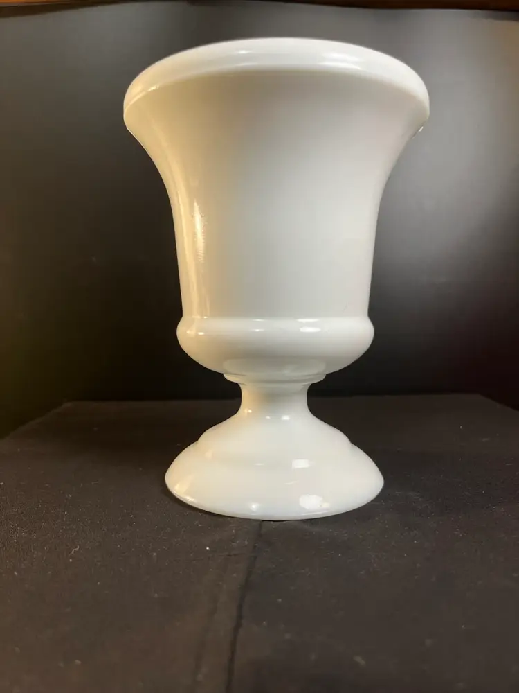 6" High Milk Glass w/ Short Stem & Pedestal Urn Planter