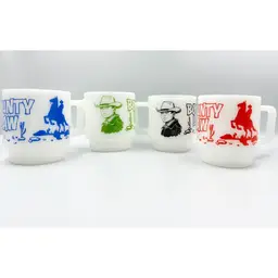 Bounty Law Milk Glass Mug Set - COMPLETE SET - Bounty Law Milk Glass Mug