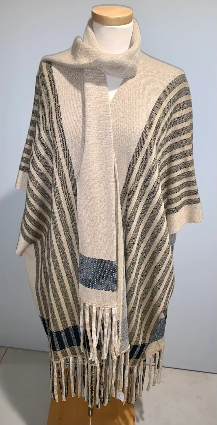 Angel: Women's Sweater Poncho w/Scarf. Made in Turkey