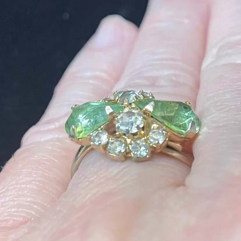 Glass Stone Adjustable Ring