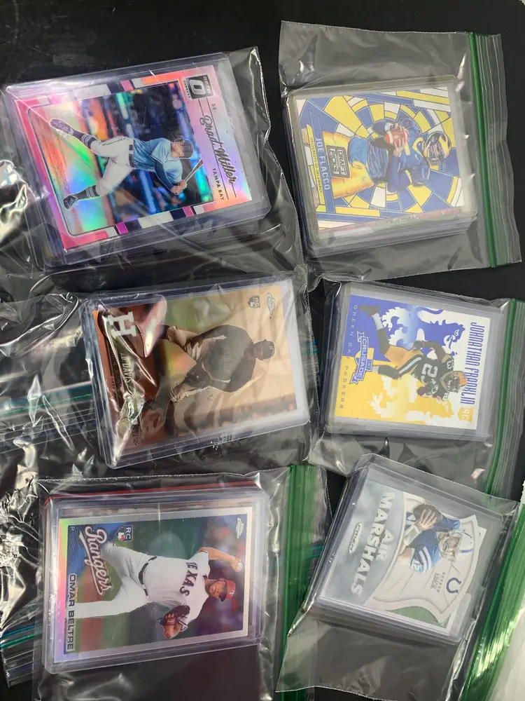Card Lots, NFL & MLB, 5-10 cards per lot 