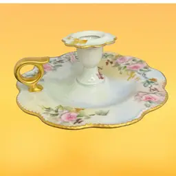 ARTIST Hand Signed HR Baker  W G And Co Antique (1900-1932) Gorgeous! Limoges France Candle Holder Nappy Lemon Dish