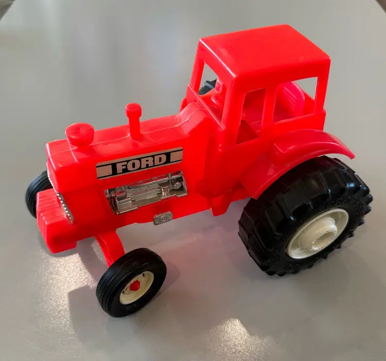 Vintage Processed Plastic Co. Red Ford Farm Tractor 8 1/2"