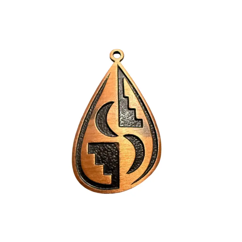 Vintage 1980's WM Wheeler Co. Southwestern Moon Neillo Copper Pendent