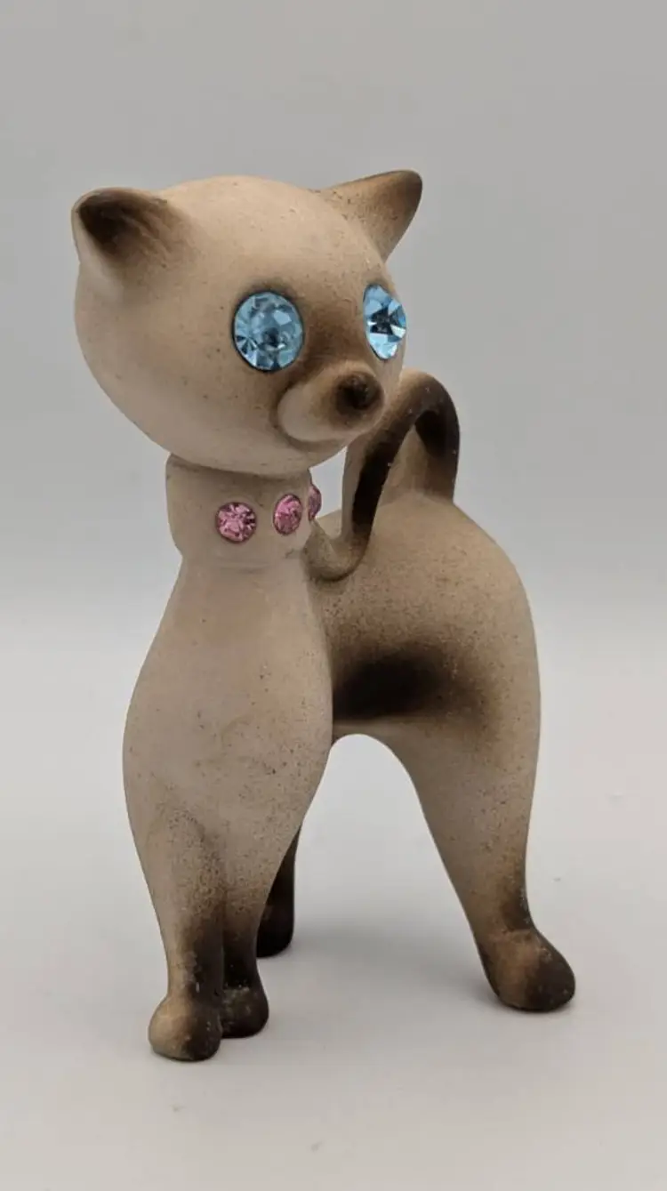 Roselane Sparkler Rhinestone Siamese Cat Figurine- MCM