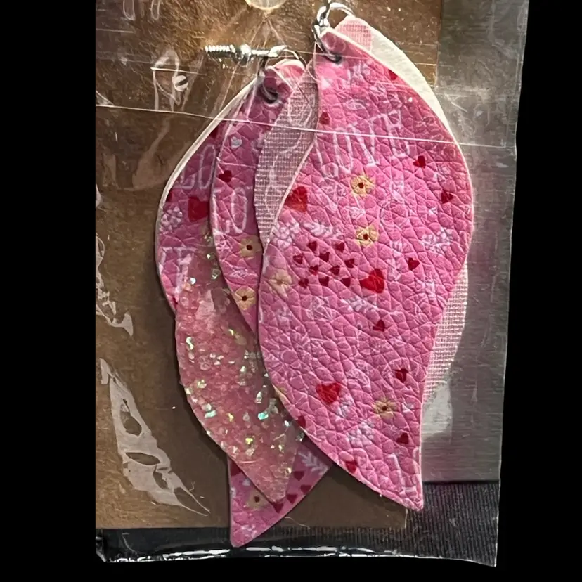 Earring As Picture Faux Leather