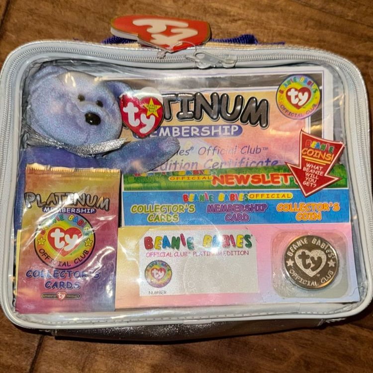 Medium Ty Beanie Babies Platinum Edition Club Kit Collectors Coin Cards Certificate New