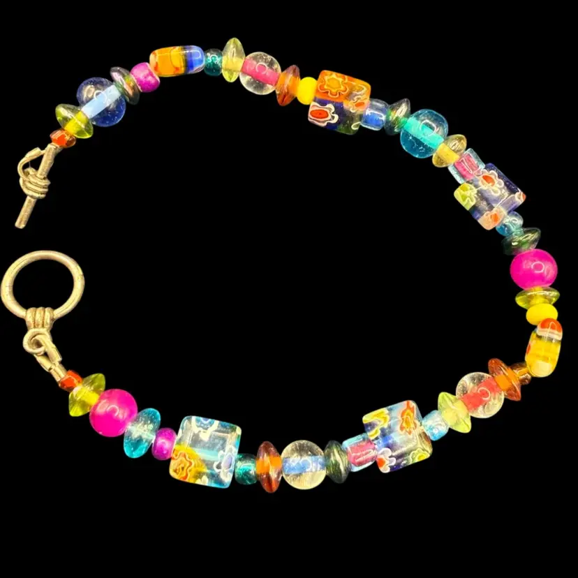 Vintage Glass Bead Millefiori Bracelet