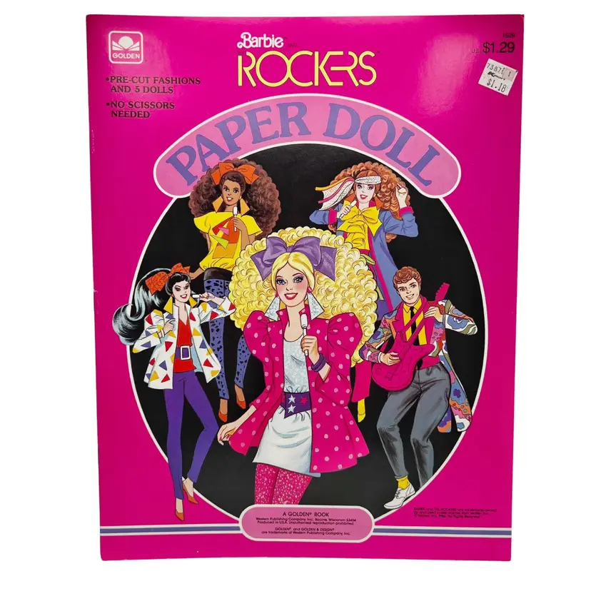Vintage Barbie Rockers Paper Doll Book Uncut