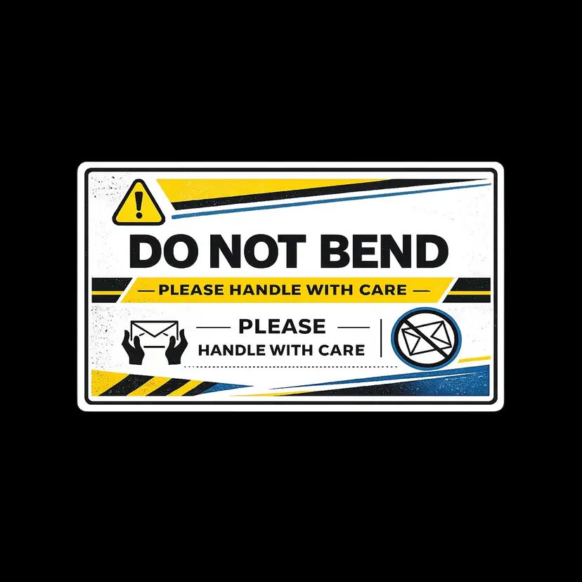 50 Pack - 3” X 2” Do Not Bend Stickers/ Rustic Designs - Gloss Finish