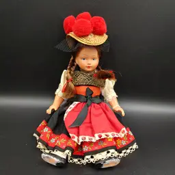 Vtg Moll's Trachten-Puppen German Celluloid Doll