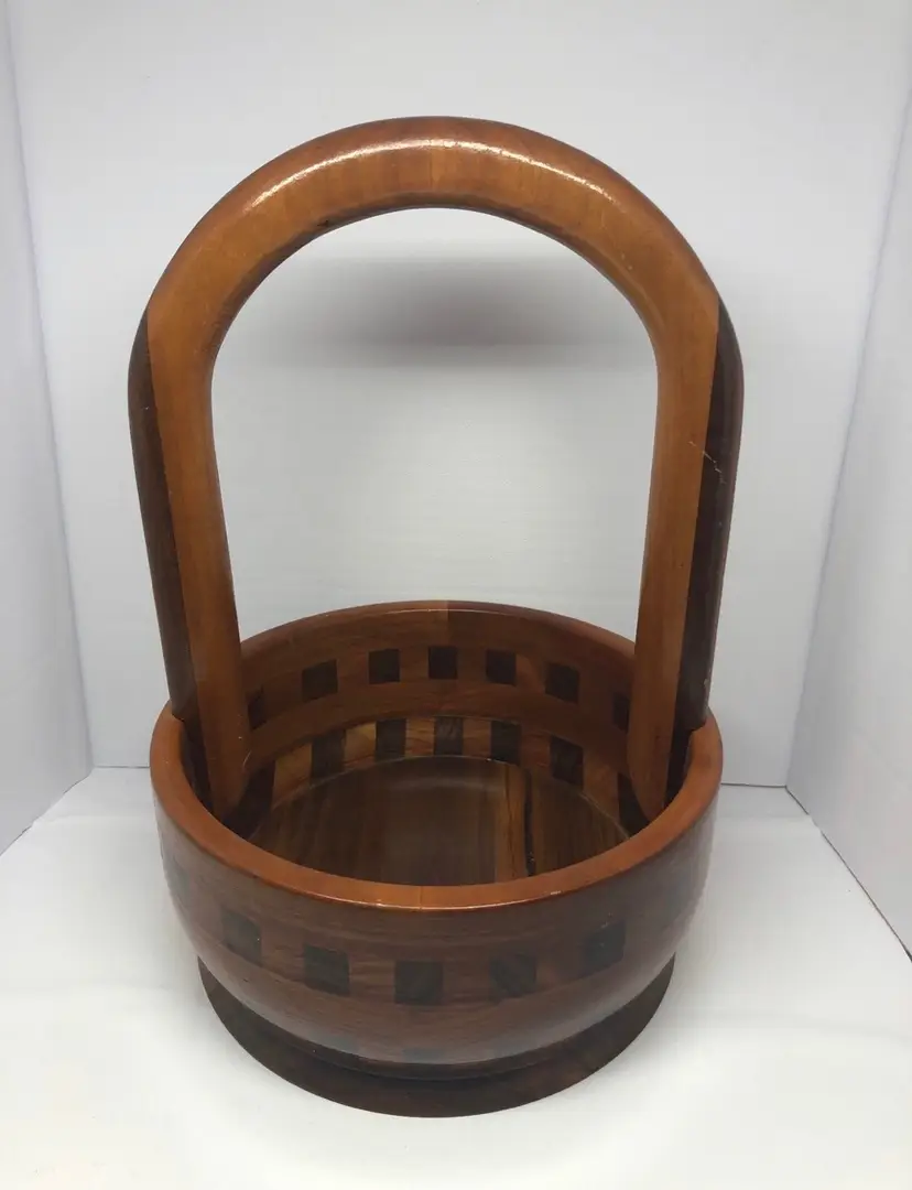 Hand-Crafted by Randy Lord Wooden Basket