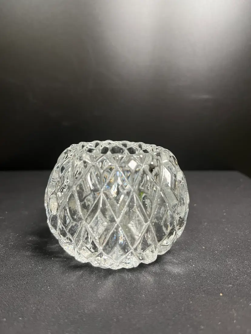 Small Pressed Glass Votive-Diamond Pattern-Lot 45