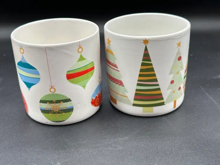 2 Ceramic Holiday Planters