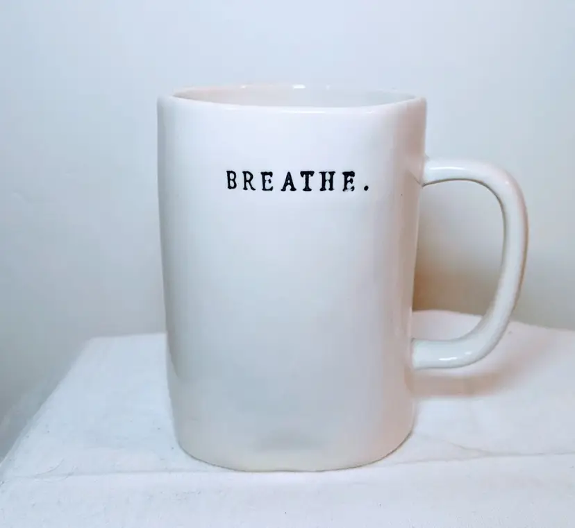 Rare Rae Dunn by Magenta Bicycle Black Dotted Line Breathe