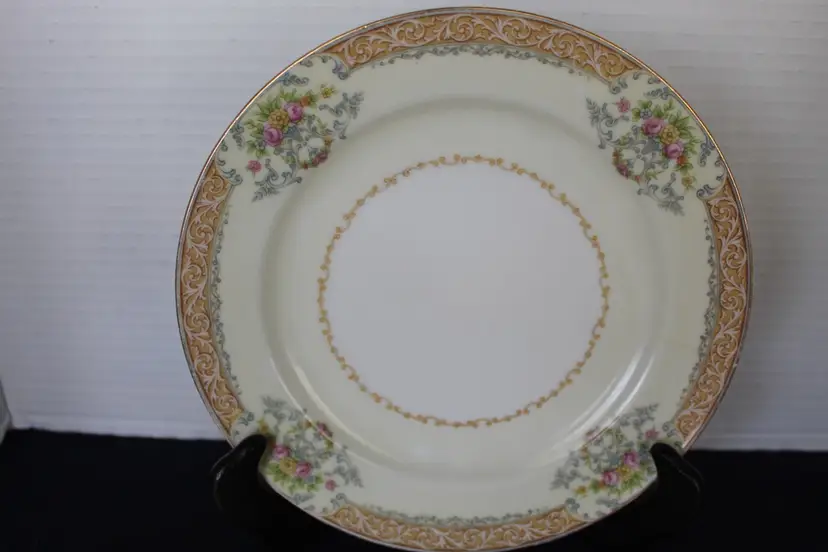 Vintage Cream, White & Blue Floral SALAD Plate c.1945-48 Japan Rose China