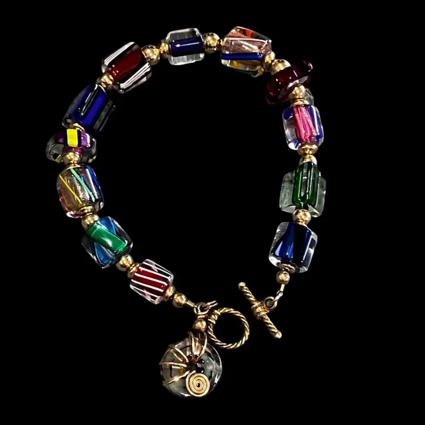Glass Bead Bracelet 8.5”