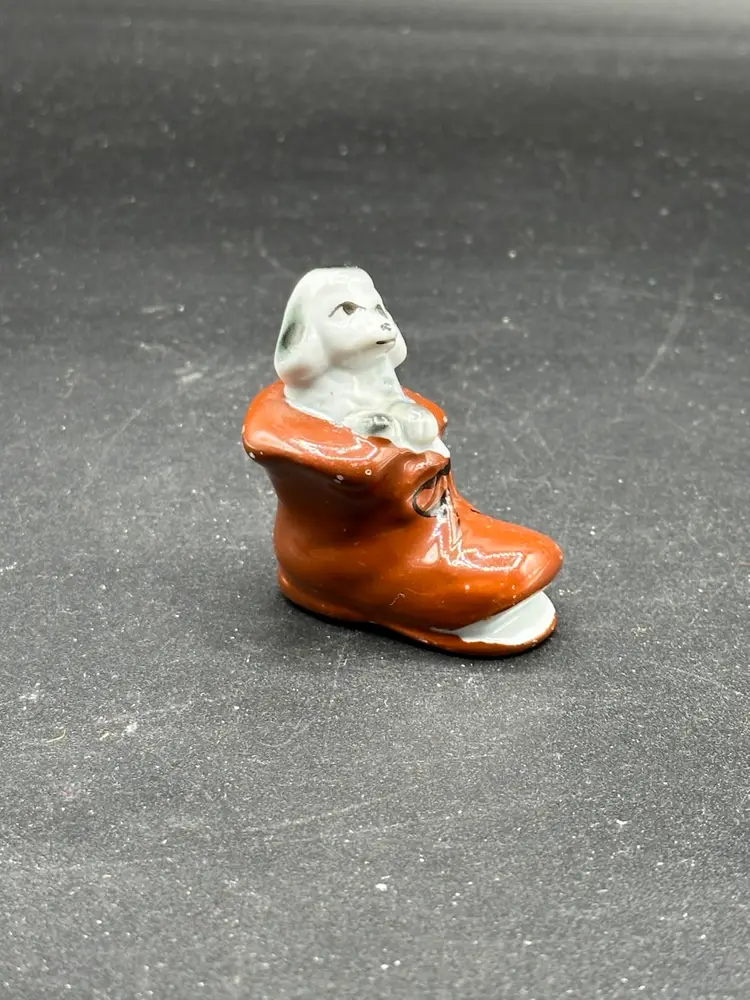 Vintage Puppy In Shoes