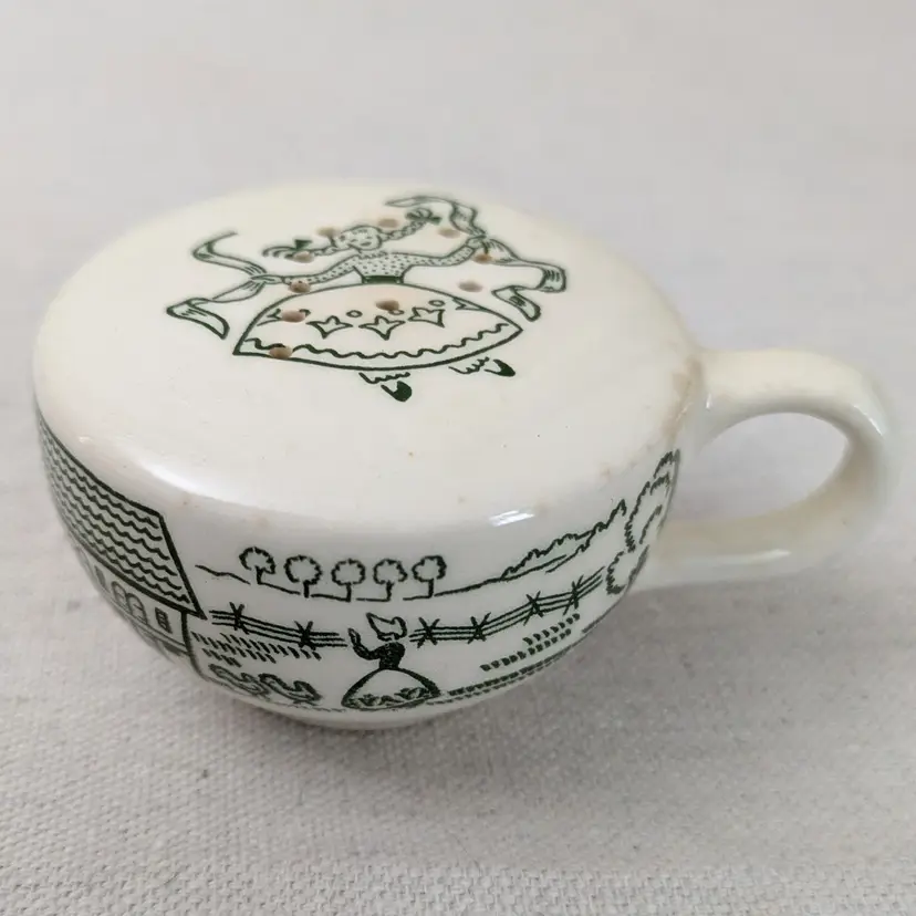1950's Farm Scene Teacup Pepper Shaker Royal USA
