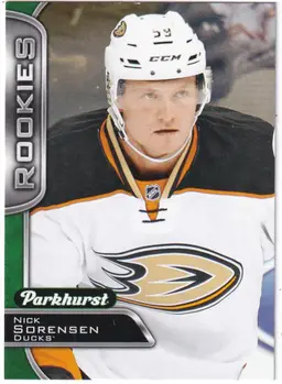 2016-17 Parkhurst #368 Nick Sorensen RC Anaheim Ducks Hockey Card
