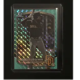2025 Bowman Chrome Leo De Vries Aqua Geometric #d 28/125 Padres