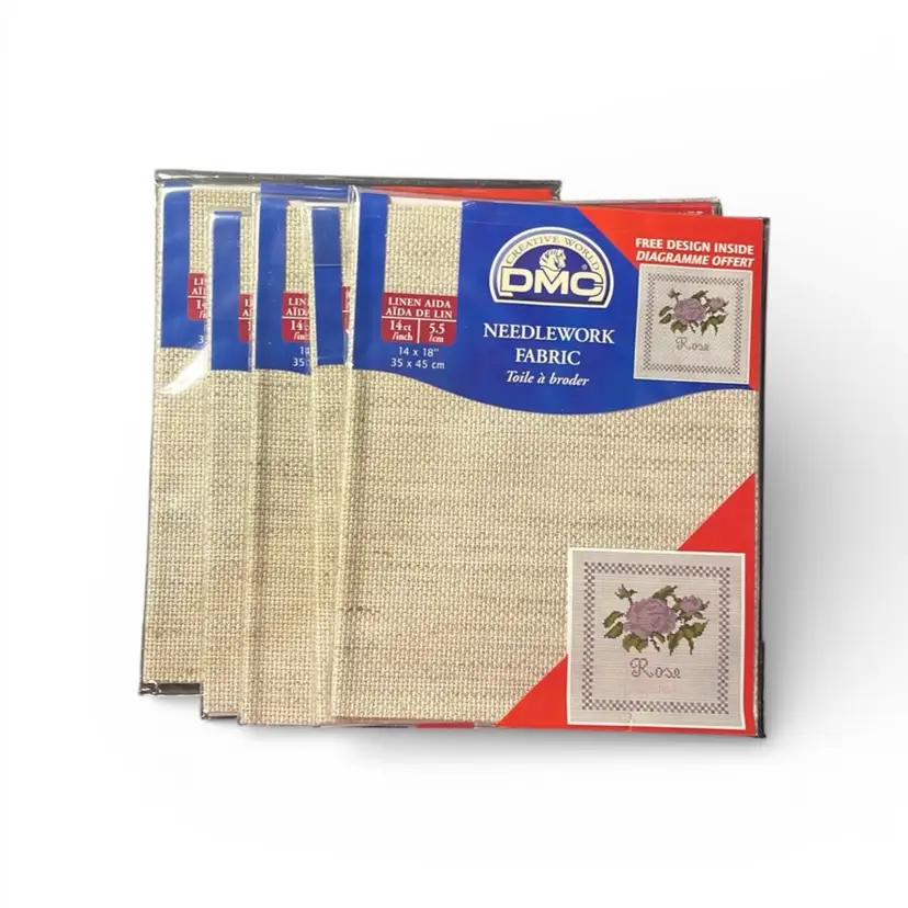 DMC Needlework Fabric 14 X 18” Lot Of 5