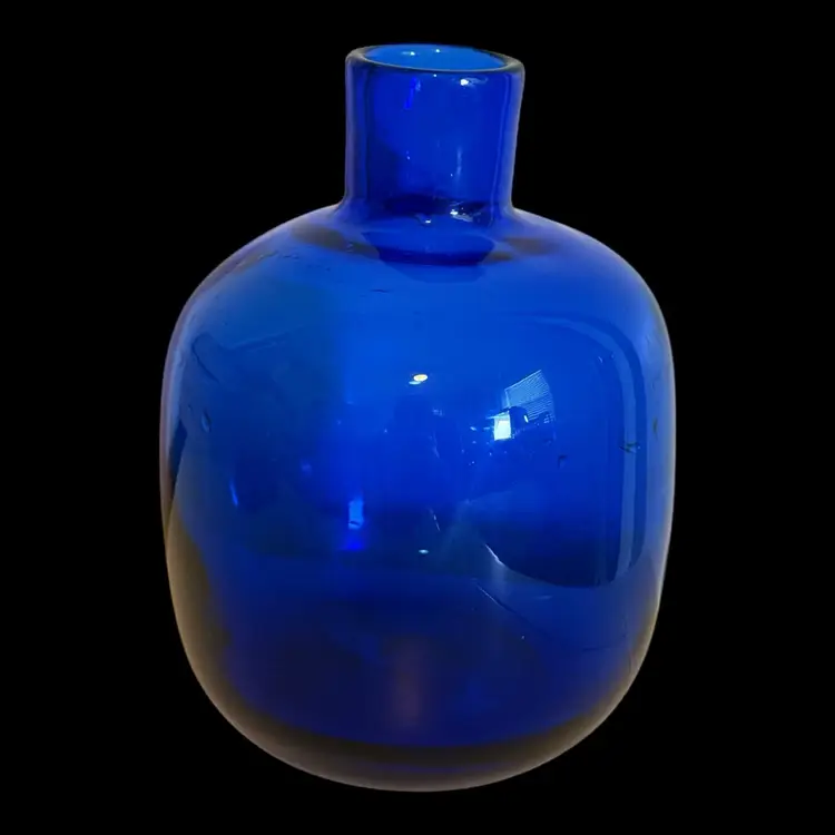 Blenko Cobalt Blue Glass Vase 5.5”