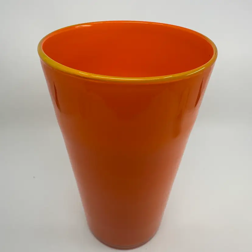 Mid Century Modern Italian Art Glass Cased Orange Yellow