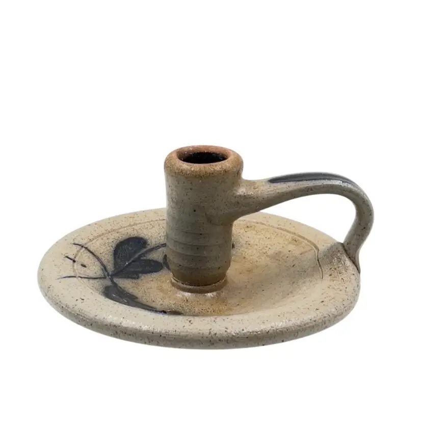 Vintage Pottery Candle Holder Salt Glaze Taper Candlestick By Glen Cutcher 🌙 Rowe Pottery Cambridge WI, USA