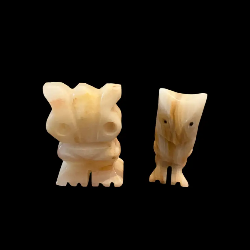 Set of Two Mexican Onyx Owls