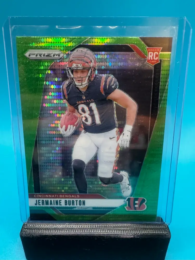 Jermaine Burton Prizm Neon Green Pulsar RC Cincinnati Bengals