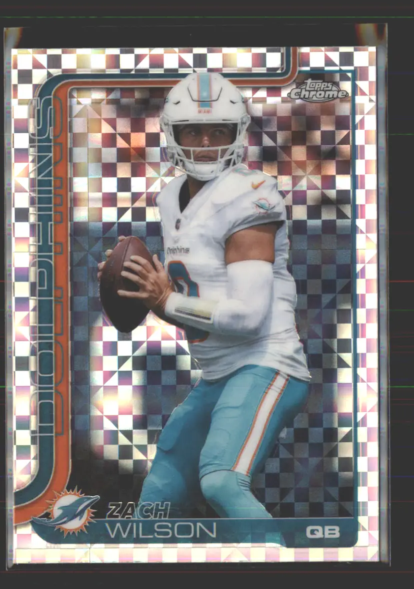Zach Wilson 2025 Topps Chrome X-Fractor #189 - (142) - Miami Dolphins