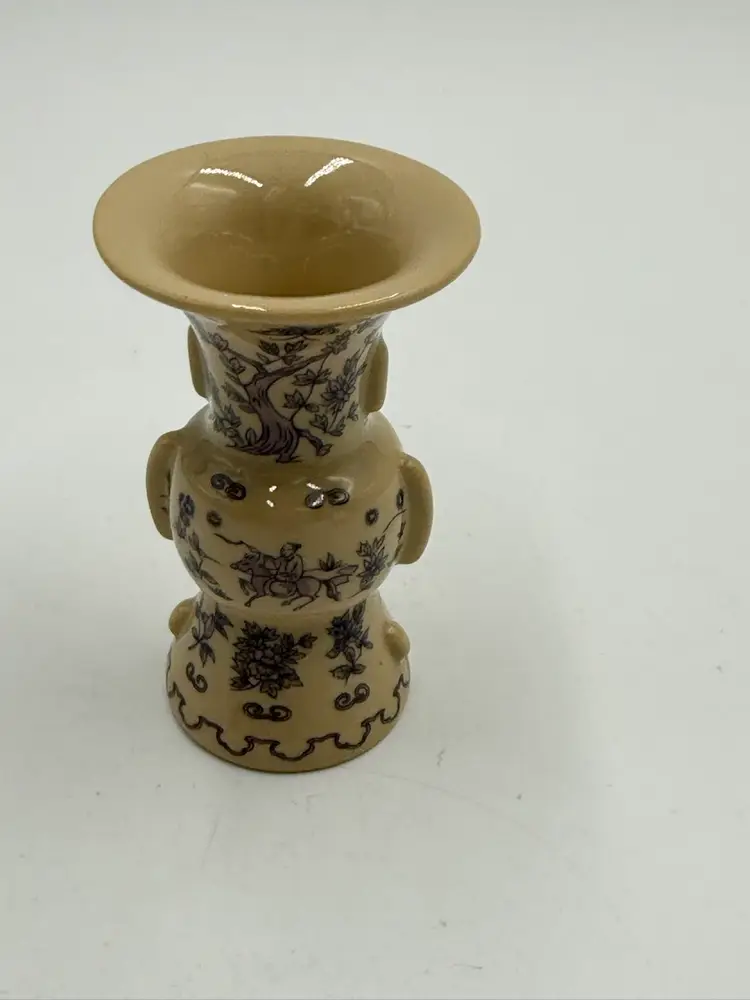 Vintage Franklin Mint Porcelain Treasures Of The Imperial Dynasties 3” Mini Vase Of Tsun Form