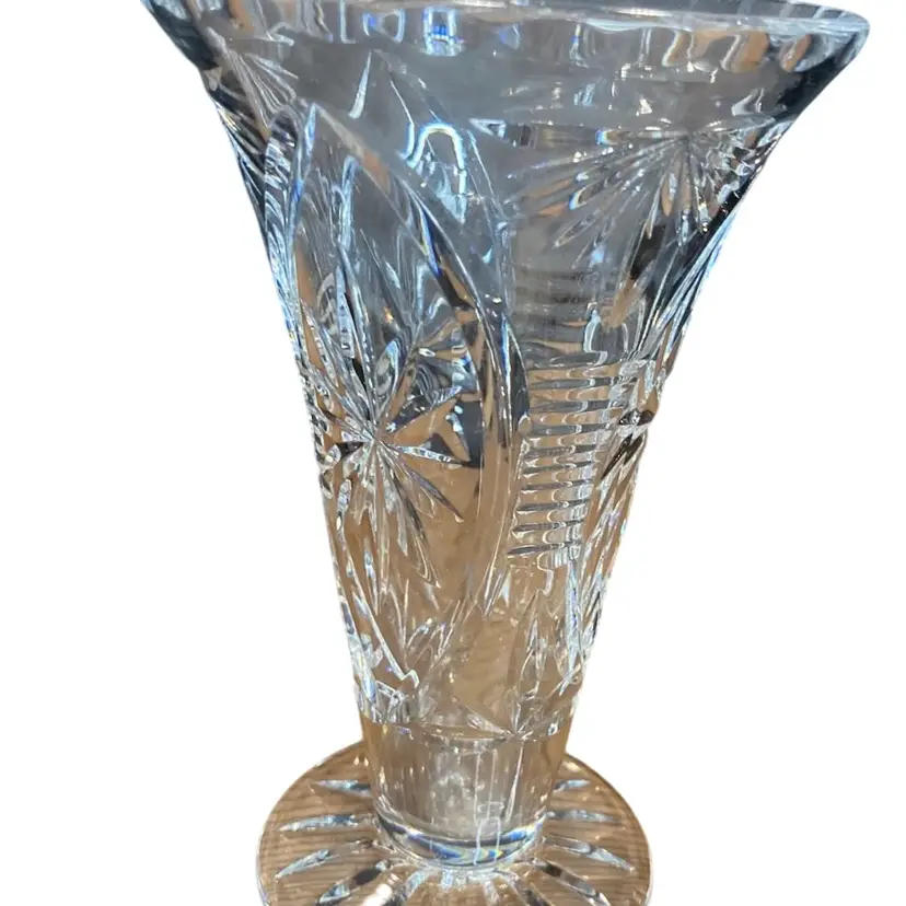 Webb Corbett Lead Crystal Trumpet Vase 6 Inch Tall