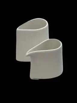 Tea Forte Porcelain White Creamer and Sugar Set for the Teardrop Collection