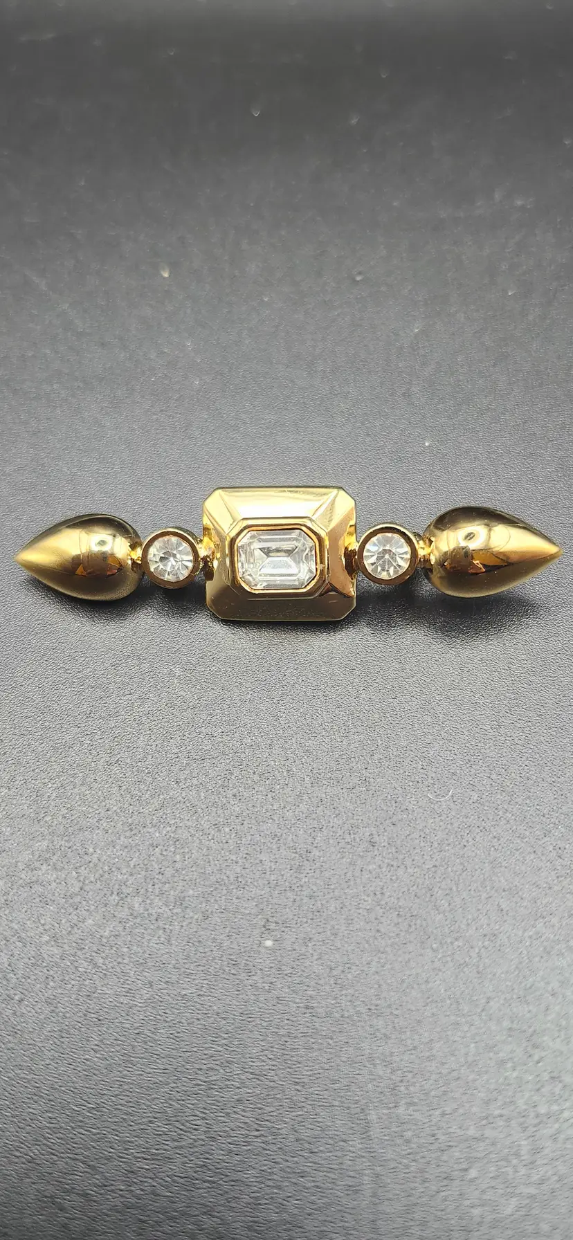 #01 Vintage Art Deco Gold-Tone Geometric Brooch