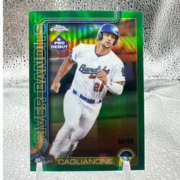 Jac Caglianone 2025 Pro Debut Green Chrome Refractor /99 Kansas City Royals