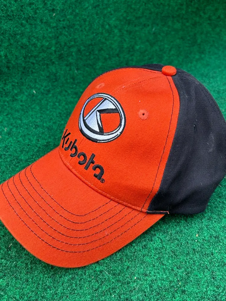 Kubota Tractor Baseball Hat Cap Orange/Black K-Products Strapback Adjustable