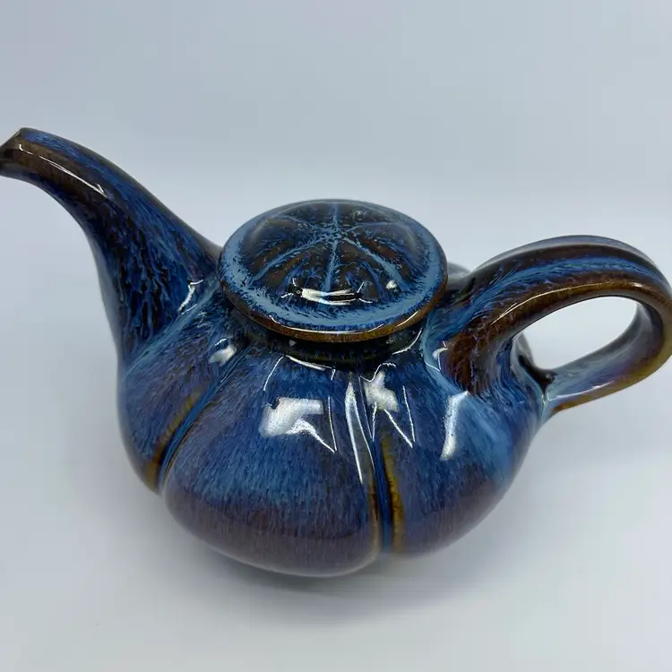 Vintage Bill Campbell Studio Art Pottery Teapot Drip Glaze