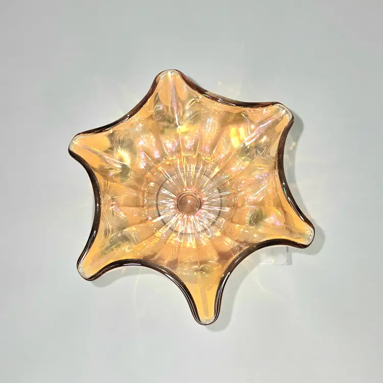 Fenton Carnival Glass Compote Marigold Vintage 1960