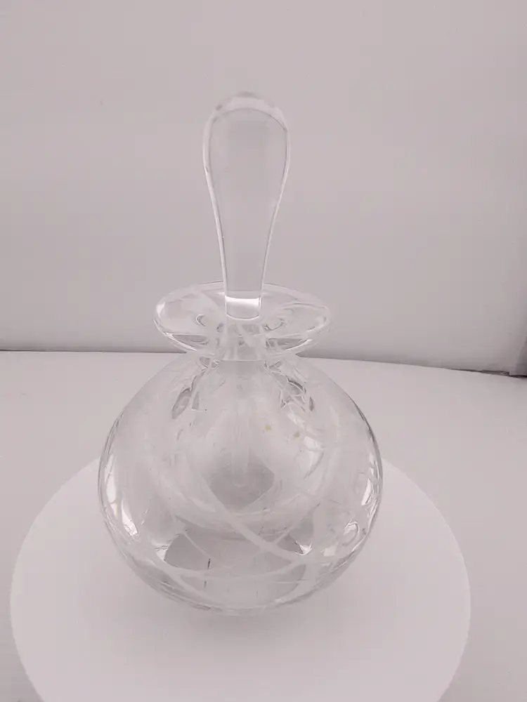 Signed Raymond D. Matthews art glass perfume bottle